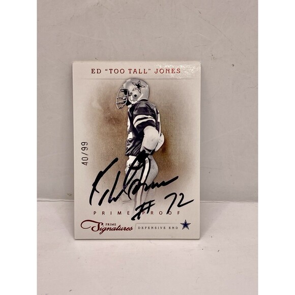 2011 Panini Prime Signatures Prime Proof Red /99 Ed Too Tall Jones #58 Auto - Picture 1 of 2
